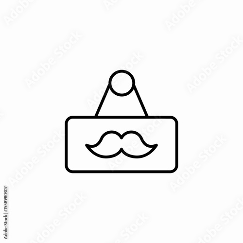 moustache sign hanging icon sign vector