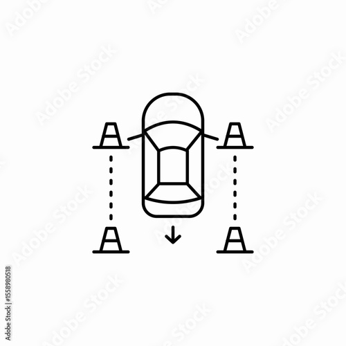 parallel parking car icon sign vector