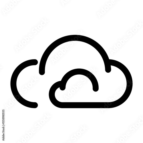 Cloud network line icon – editable stroke symbol for multi-cloud system, cloud syncing, and digital infrastructure connectivity.