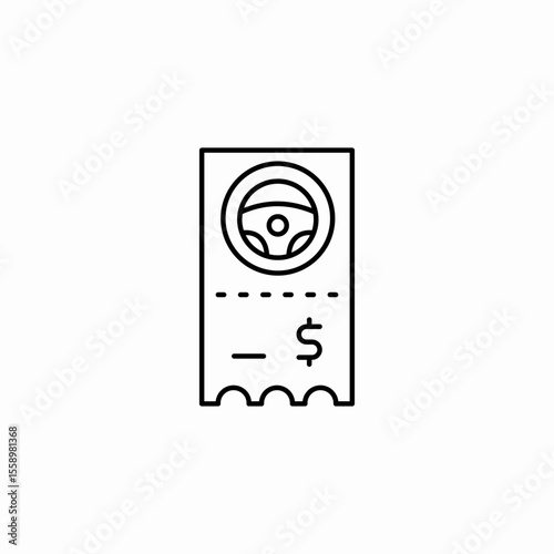 ticket price steering icon sign vector