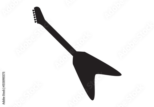Vector illustration of electric guitar icons in black and white. Perfect for music, band, and concert-related designs
A set of black guitar silhouettes. Vector guitars on white background. Symbols of 