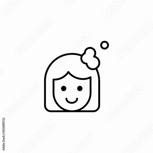 woman shampoo head icon sign vector