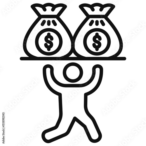 Debt Outline Icon