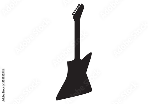 Vector illustration of electric guitar icons in black and white. Perfect for music, band, and concert-related designs
A set of black guitar silhouettes. Vector guitars on white background. Symbols of 