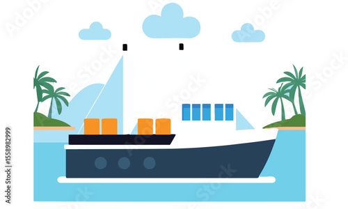 ship and boat icon set. water transport symbol.