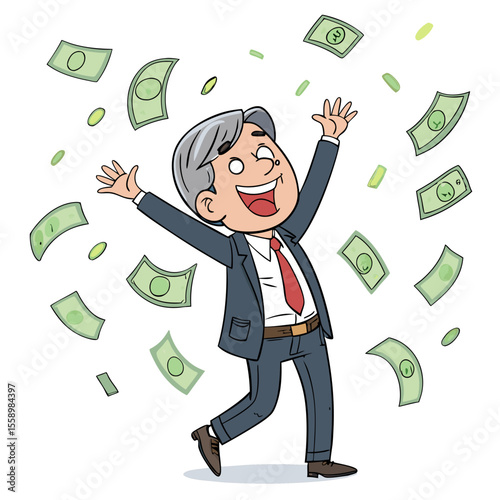   create vector bold stroke of cartoon money flyin (1)