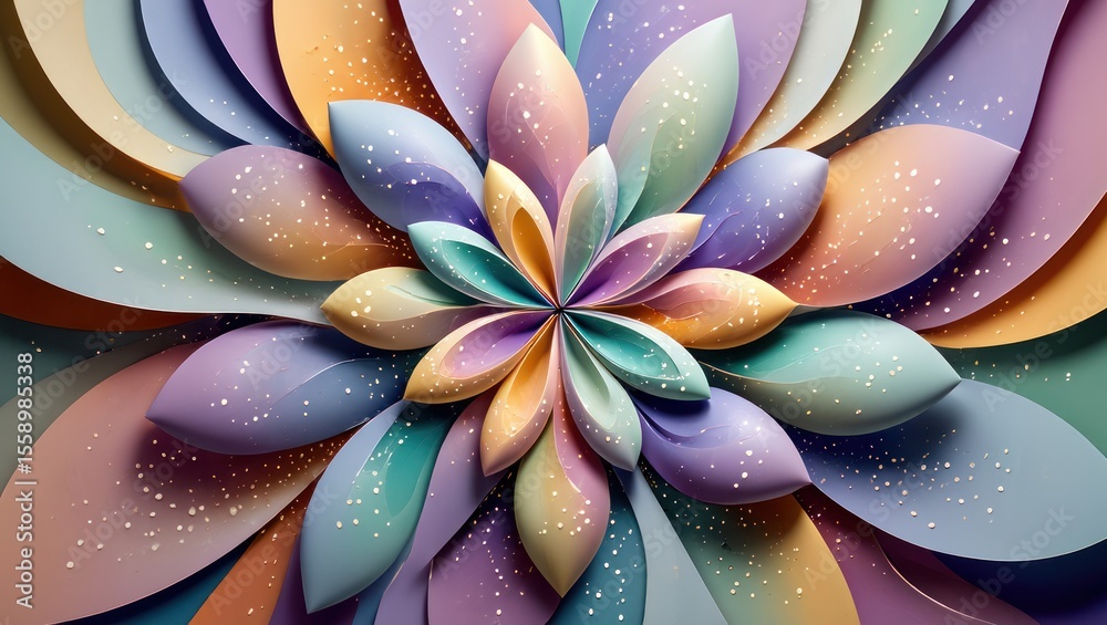 Fototapeta premium Pastel Petals Bloom with Gentle Sparkle