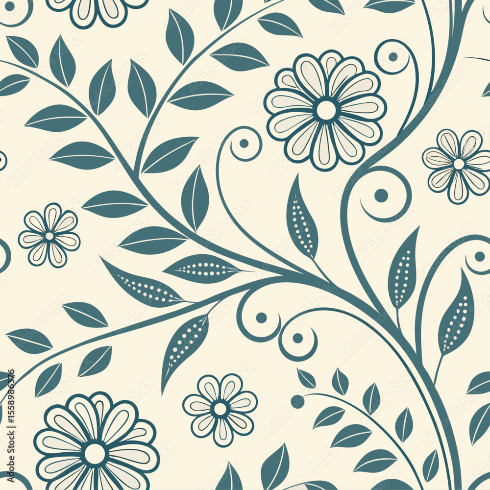 Fototapeta premium Modern Easter spring seamless vector pattern