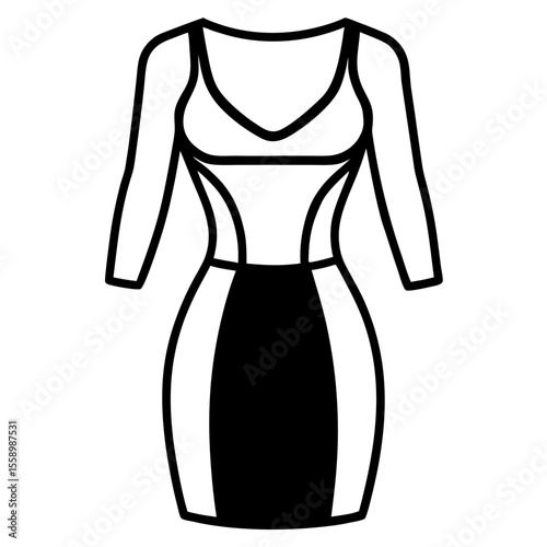 Bodycon Dress line art vector