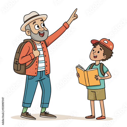 create vector bold stroke of cartoon person giving