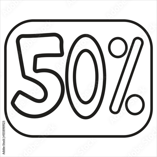50 Percent Icon vector illustration