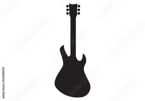 Vector illustration of electric guitar icons in black and white. Perfect for music, band, and concert-related designs
A set of black guitar silhouettes. Vector guitars on white background. Symbols of 