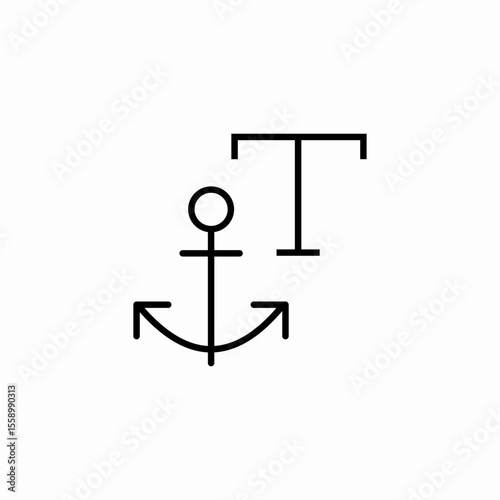 anchor text tool icon sign vector