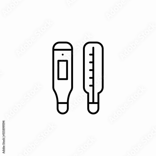 digital mercury thermometers icon sign vector
