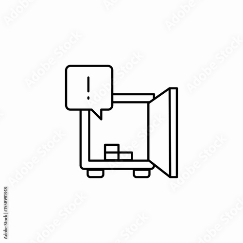 empty safe alert icon sign vector