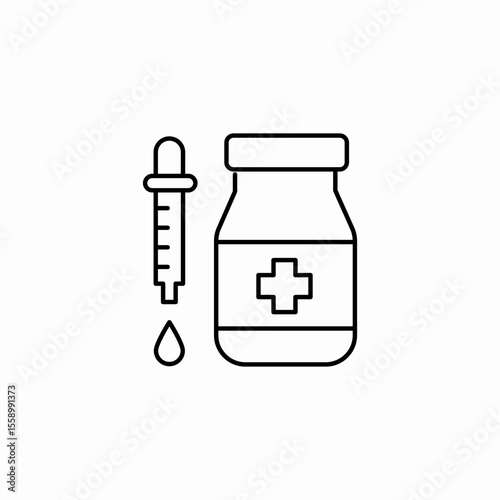 dropper medicine bottle icon sign vector