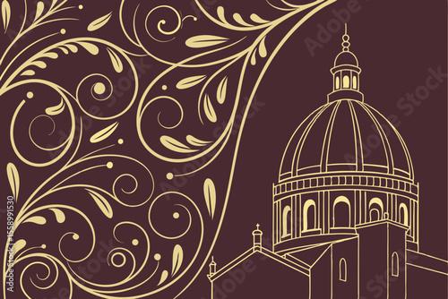  dark luxurious background with baroque scrolls an (1)