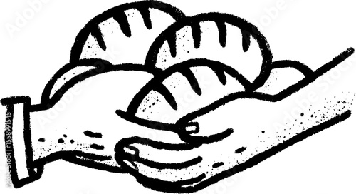 Artisan baking: hands shaping fresh bread rolls with care and skill