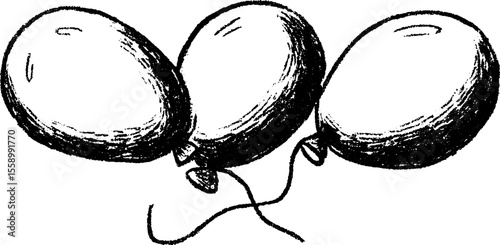 Hand drawn sketch of twisted balloon animal with creative limb designs