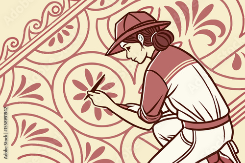 digital brush strokes over renaissance inspired p