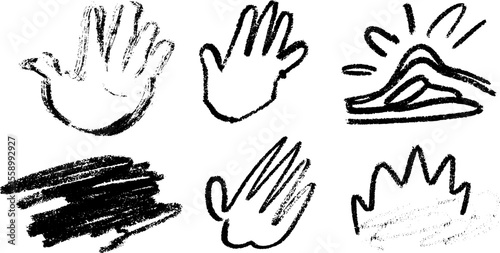 Expressive hand gestures with blessing and flare in artistic sketch design