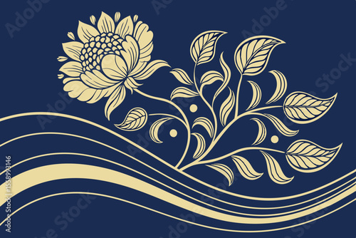  gold classic floral pattern layered over modern f