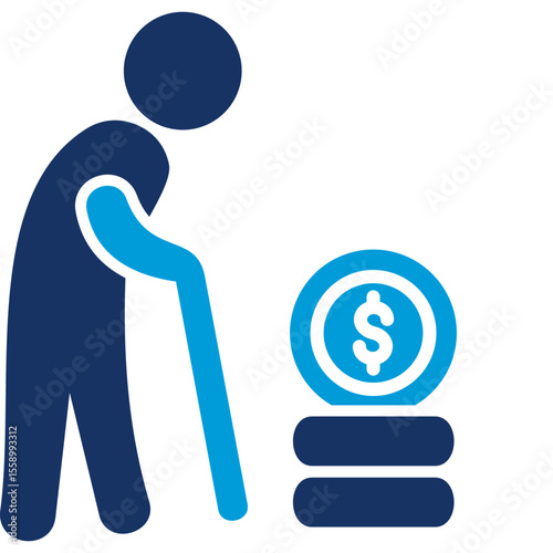 Retirement Flat Blue Icon
