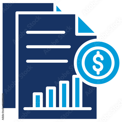 Statement Flat Blue Icon