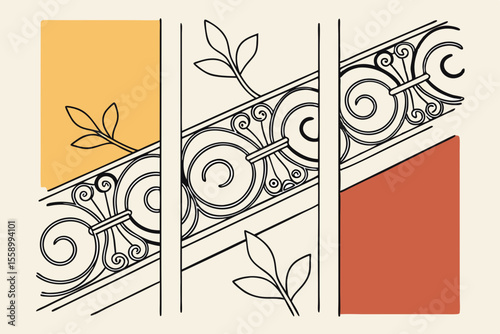  minimal color blocks divided by vintage ornate li (1)