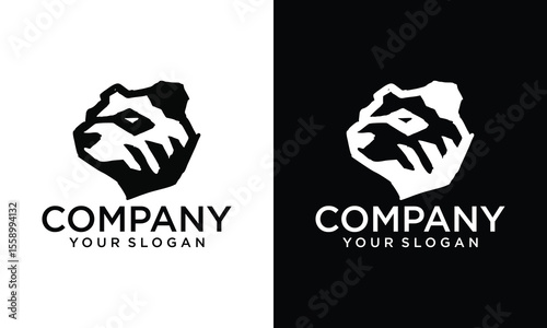 Creative Bear head logo icon design template. Business symbol or sign. Vector illustration.