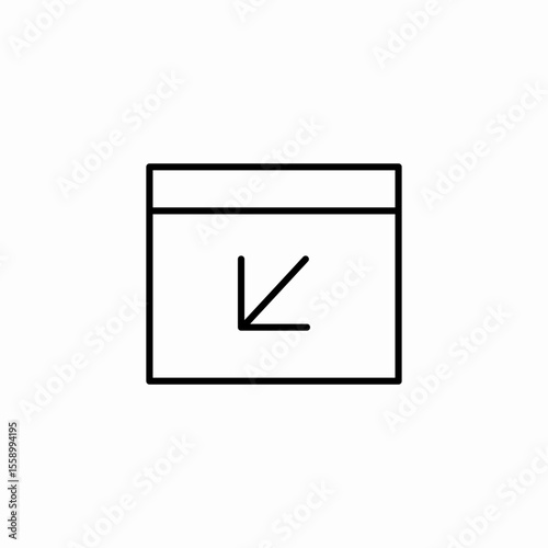 window minimize arrow icon sign vector