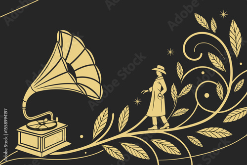  minimalist black background with golden classic f (1)