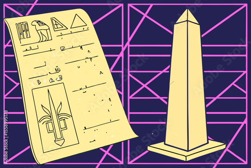  old manuscript texture blended into a futuristic 