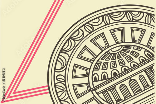  ornamental medallion design faded under sharp mod