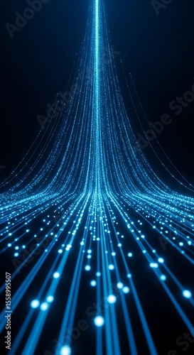 Electric Blue Light Streaks Flowing Upwards energy