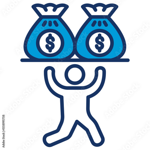 Debt Blue Icon
