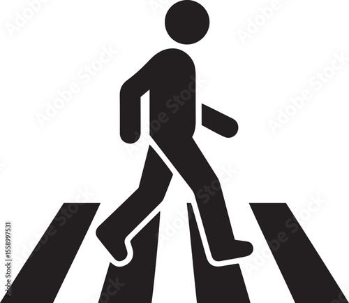Pedestrian crossing flat icon, zebra crossing. cross walk vector icon for web design, vector illustration . 