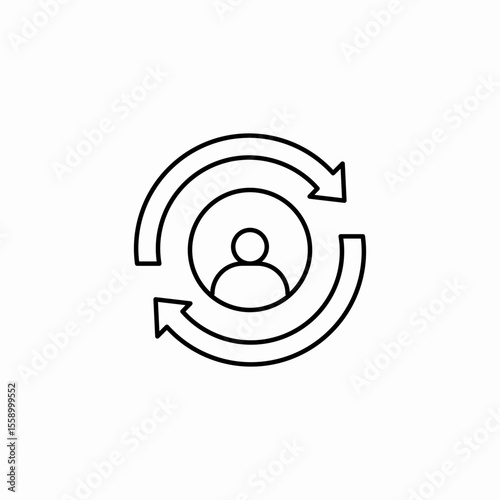 customer retention cycle icon sign vector