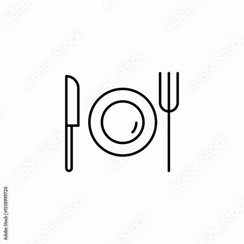 dinner place setting icon sign vector