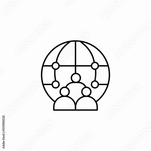 global network people icon sign vector