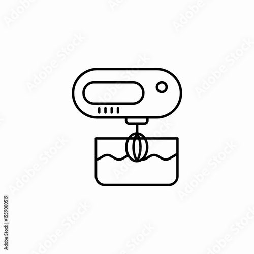 hand mixer baking icon sign vector