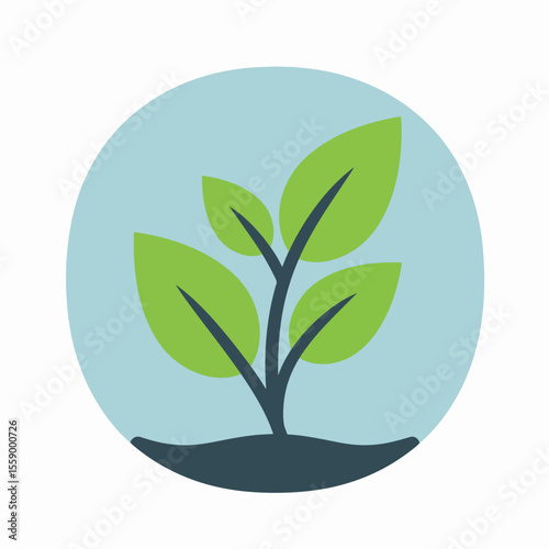 Sustainable growth concept with small sprout in soil.  Eco-friendly plant seedling symbolizes environmental protection and plastic bag free day initiative.