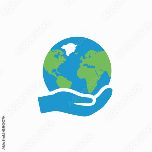Protect our planet. Earth globe in hands symbolizes environmental care and sustainable lifestyle.  Concept for Plastic Bag Free Day campaign promoting eco-friendly habits and responsible consumption.