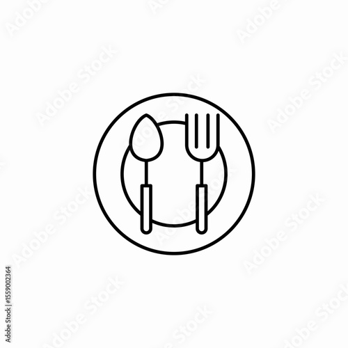 plate utensils ready icon sign vector