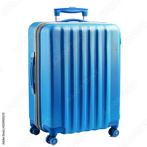 Blue carry on suitcase travel luggage vacation trip holiday journey airport wheels handle