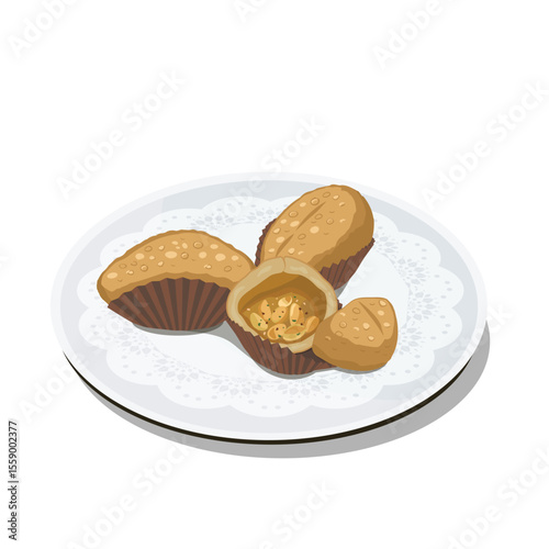 Ham Sui Gok in steamer Cantonese food fried dumpling