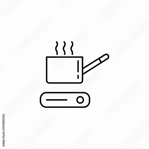 steaming pot burner icon sign vector