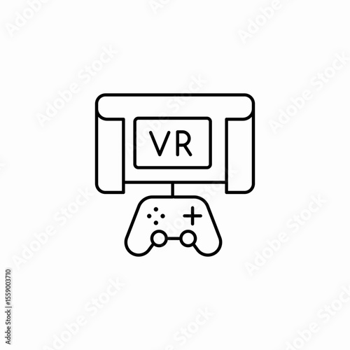 vr game controller icon sign vector