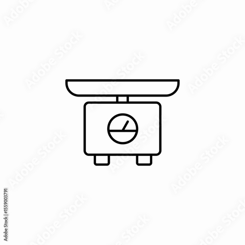 weighing scale kitchen icon sign vector