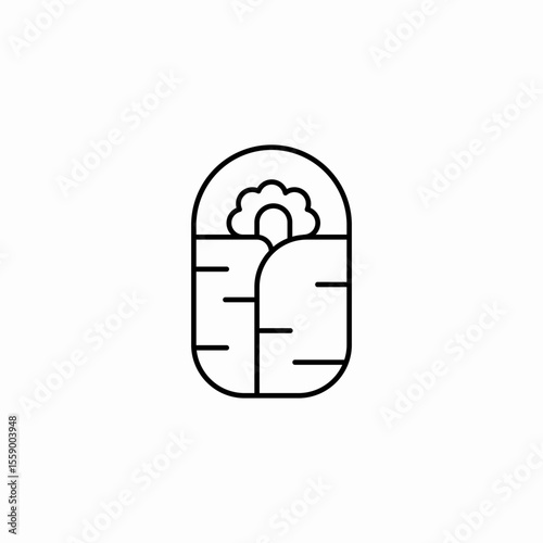wrapped burrito food icon sign vector